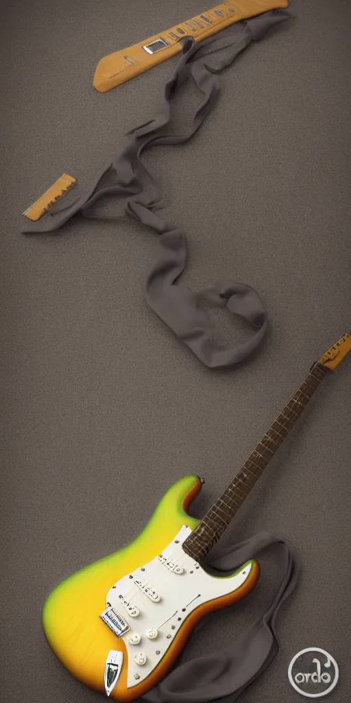 Image similar to model of stratocaster, unreal engine 5, 3 d render, cinematic lighting, detailed product photo