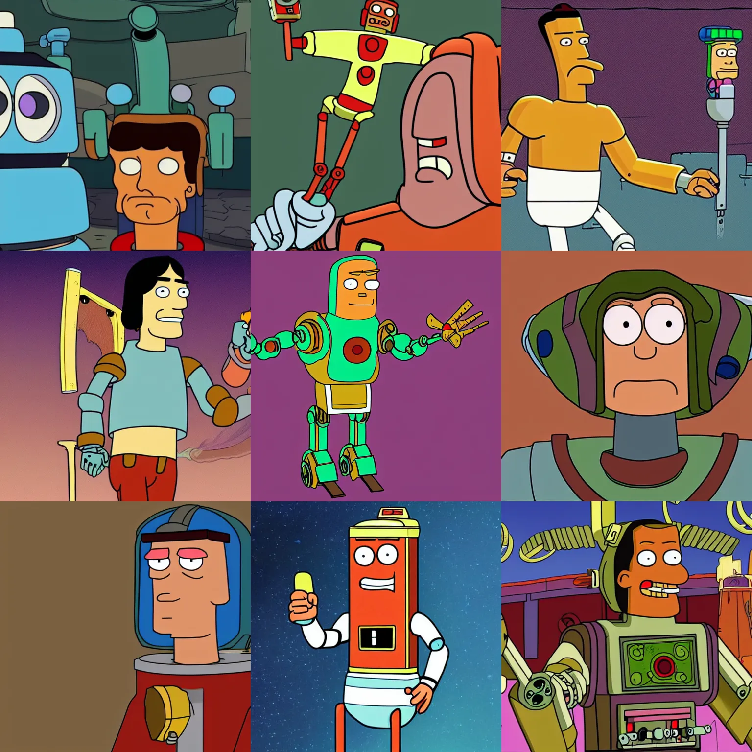 Prompt: jesus as a robot in futurama, character