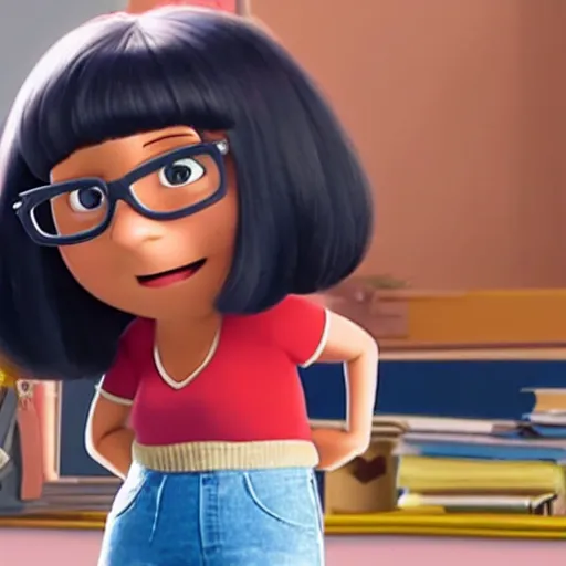 Prompt: A still of Tina Belcher in a Pixar movie