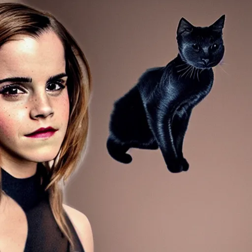 Image similar to Emma Watson as a cat woman