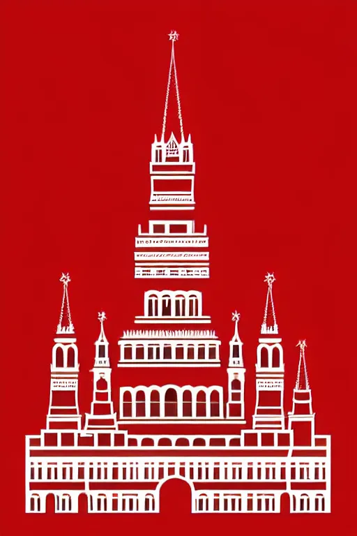 Image similar to minimalist watercolor art of a moscow red square, illustration, vector art