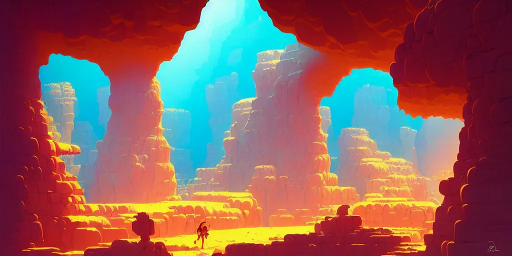 Image similar to deep natural cave wall, dynamic light, global illumination, illustration by josan gonzales and moebius, rhads, clean thick line, comics style,