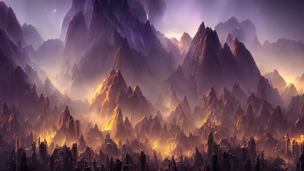 Image similar to incredible protoss city marc adamus, beautiful dramatic lighting