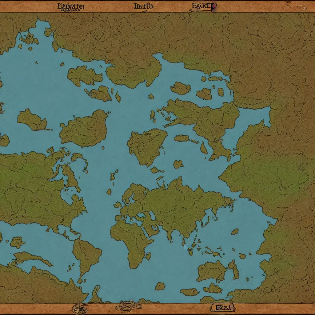 Image similar to map of earth, in the style of inkarnate, 8k