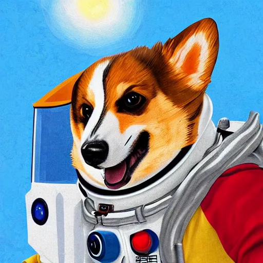 Prompt: a corgi astronaut on mars, high quality digital art