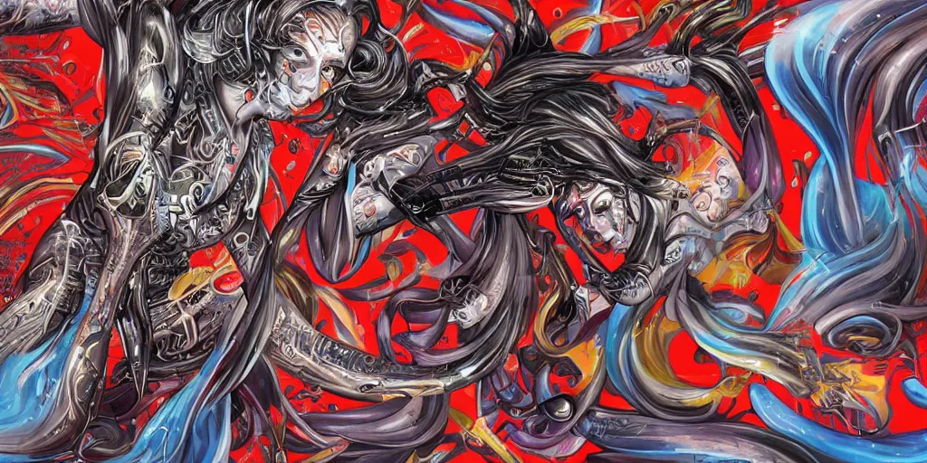 Image similar to Tristan Eaton's wallpaper, Fluid electricity, Anne stokes