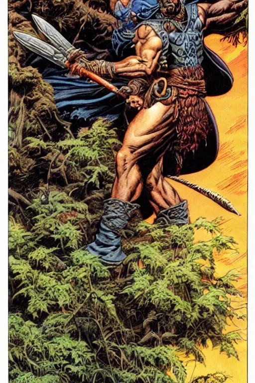 Image similar to A tall strong fighter by larry Elmore, Jeff easley and Frank Frazetta, and Boris Valejo