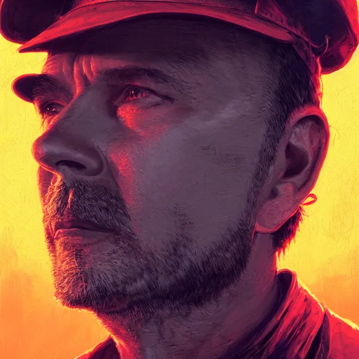 Image similar to portrait of kevin costner as postman 1 9 9 7. intricate abstract. intricate artwork. by tooth wu, wlop, beeple, dan mumford. octane render, trending on artstation, greg rutkowski very coherent symmetrical artwork. cinematic, hyper realism, high detail, octane render, 8 k, iridescent accents