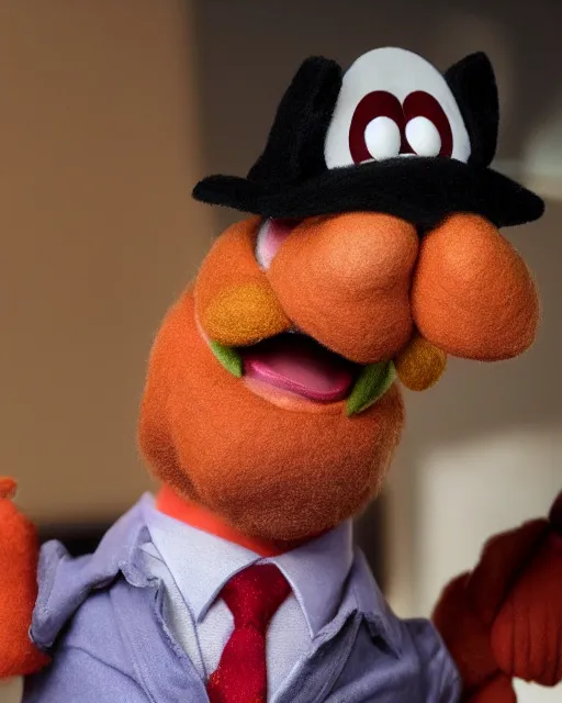 Prompt: todd packer as a muppet. highly detailed felt. hyper real photo. 4 k.