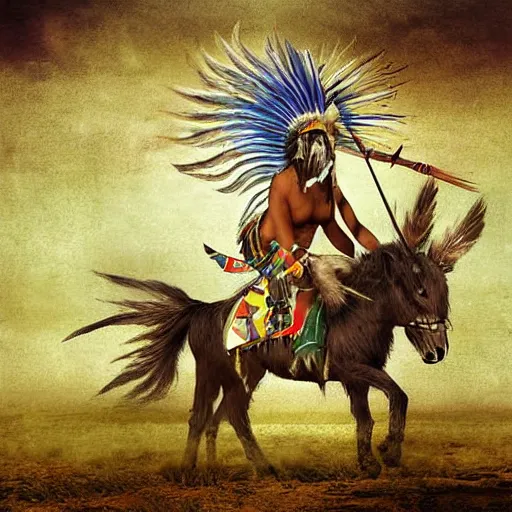 Prompt: digital art savage indians on the warpath