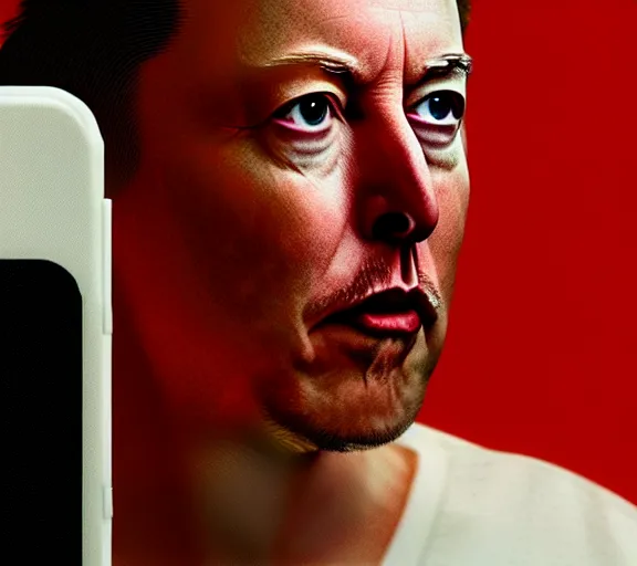 Prompt: hyperrealism aesthetic ridley scott and denis villeneuve style photography of a detailed hyperrealism elon musk, siting on a detailed hyperrealism toilet and scrolling his detailed smartphone in hyperrealism scene from detailed art house movie in style of alejandro jodorowsky and wes anderson volumetric ambient light