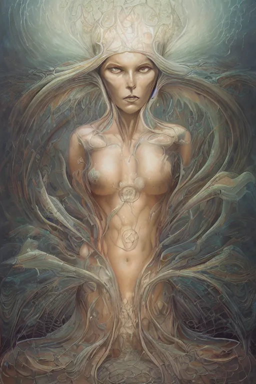 Prompt: portrait of ocean angel by Peter Mohrbacher and Peter Gric