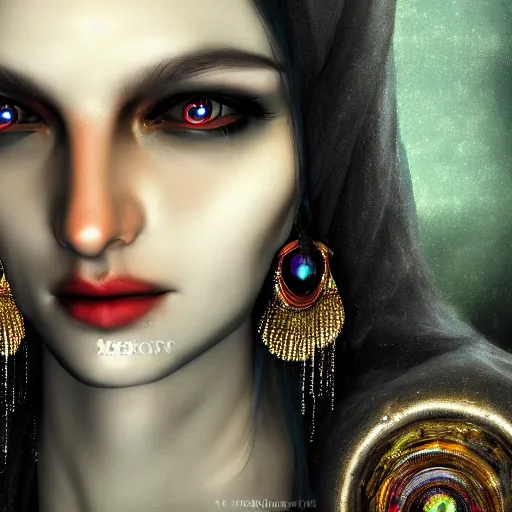 Prompt: perfectly - centered close - up portrait - photograph of goddess of death, cgi, anisotropic filtering, high definition textures, 4 kuhdtv, 8 k resolution, 1 6 k, 3 2 k, meticulous details, maximalist, shaders, rtx on.