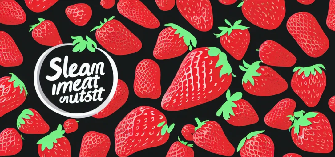 Prompt: Clean, sharp, vectorized sign warning that strawberries can suddenly combust, icon, trending, modern and minimalist