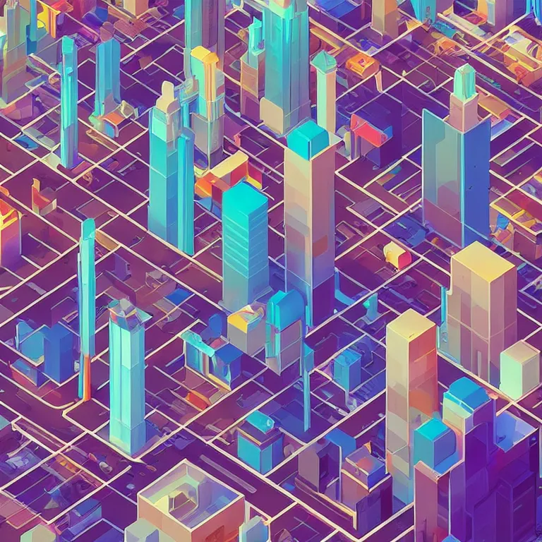 Image similar to Isometric digital DMT City by Jonathan Zawada, beeple and jeremiah ketner, digital art