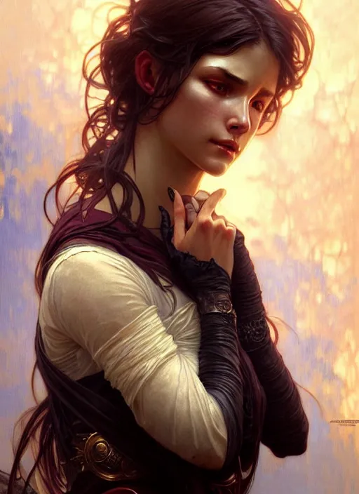 Prompt: lovely woman in distress, black shiny eyes, ultra realistic, concept art, intricate details, eerie, highly detailed, photorealistic, 8 k, unreal engine. art by artgerm and greg rutkowski and magali villeneuve, alphonse mucha