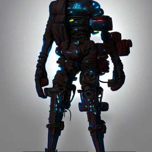 Prompt: Claymation figure of a cyberpunk character hyper detailed featured in artstation