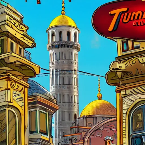 Prompt: istanbul like a futurama