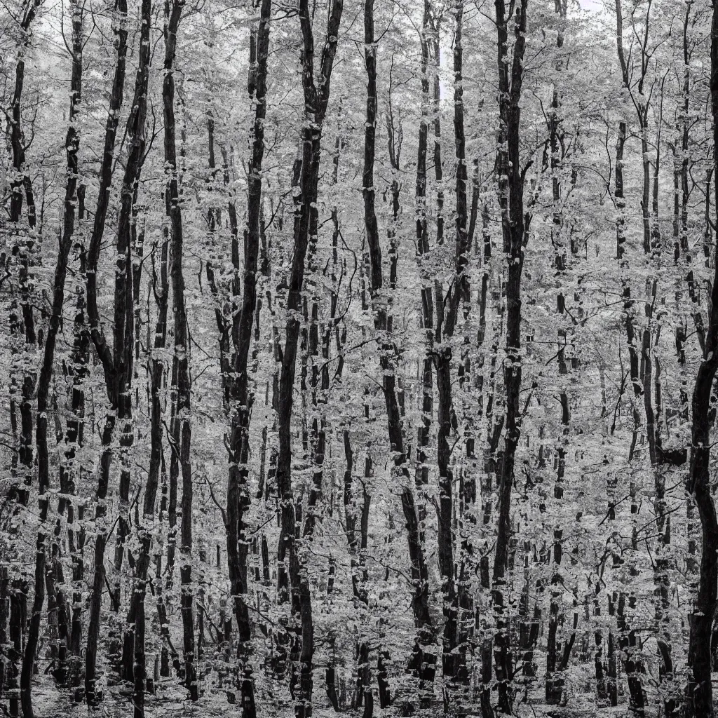 Image similar to monochrome photo of a swedish forest