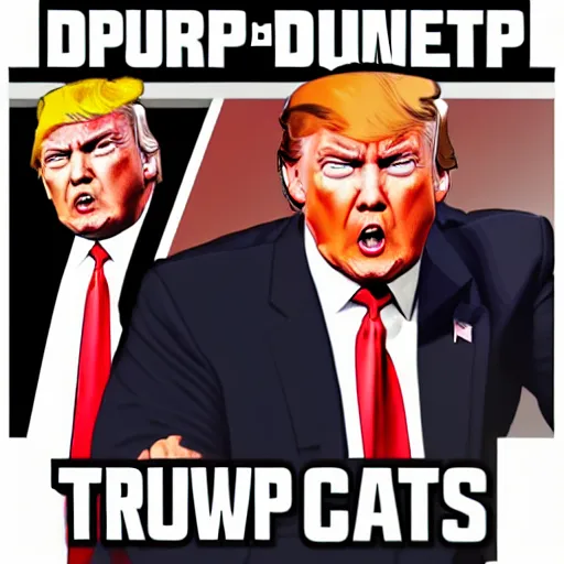 Image similar to angry donald trump. gta v cover art.