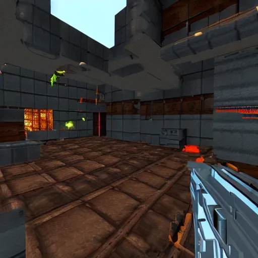 Image similar to a screenshot of a doom2 level