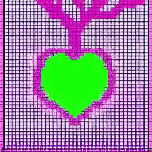 Prompt: pink heart, pixel art.