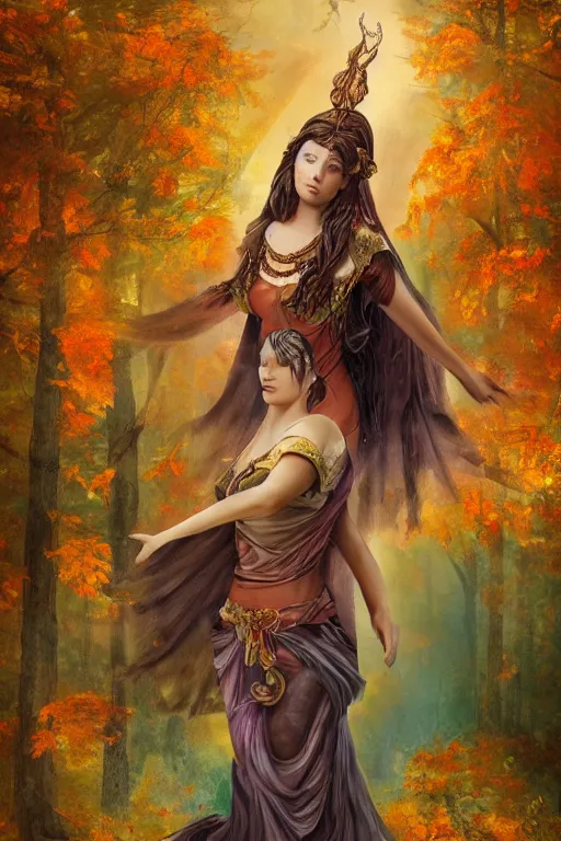 Prompt: The Goddess of Autumn | fantasy art