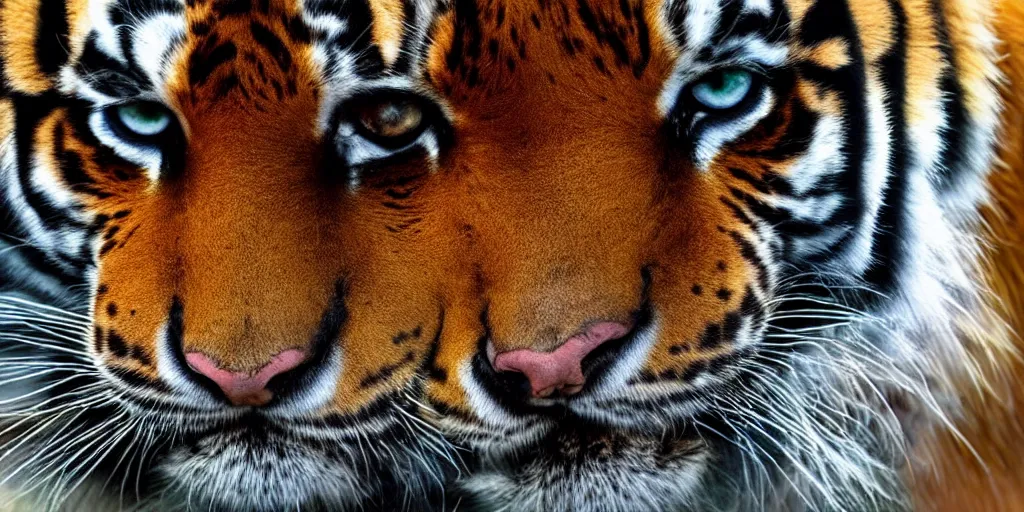 Image similar to vast desert, fierce looking tribal warrior, tiger eyes, close up