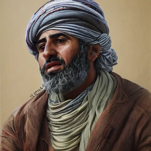 Image similar to Kurdish interpreter, award winning painting, incredibly detailed, extremely detailed, trending on artstation, hyperealistic, 8k hd