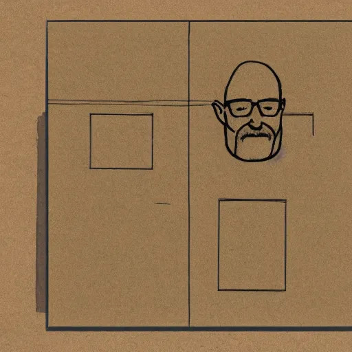 Prompt: Walter white court sketch