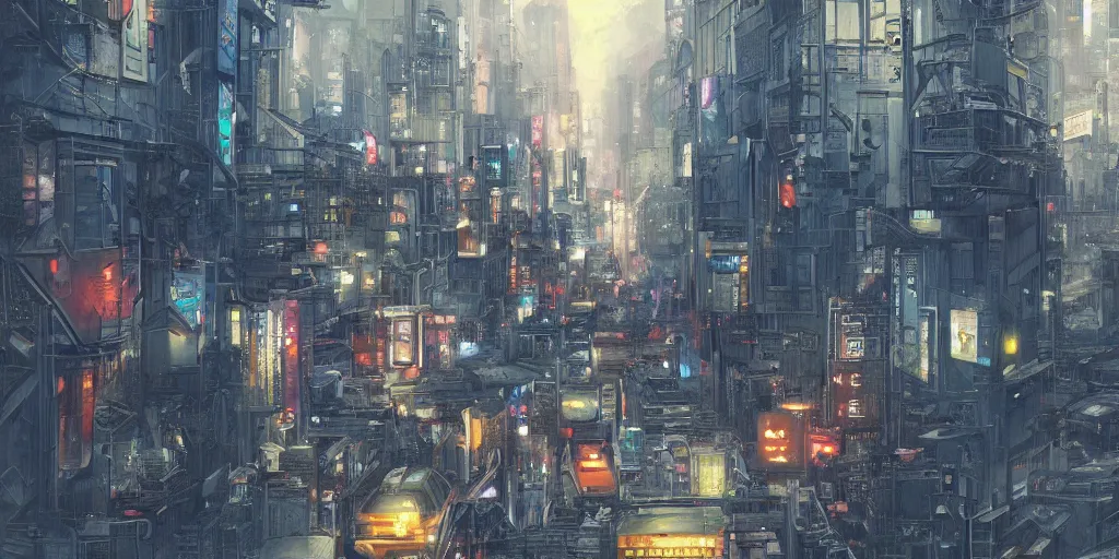 Image similar to city of tokyo by paul chadeisson, trending on artstation, photoshop, concept art, high resolution