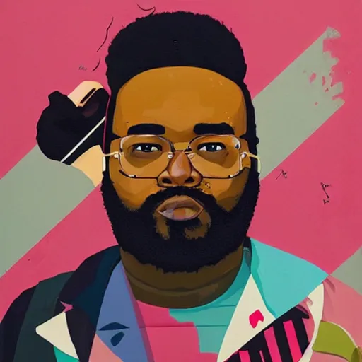 Prompt: Rick Ross Painting by Sachin Teng, asymmetrical, Organic Painting , Matte Painting, geometric shapes, hard edges, graffiti, street art,:2 by Sachin Teng:4