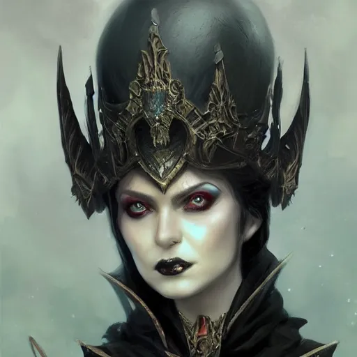 Prompt: gothic empress, D&D, fantasy, portrait, highly detailed, digital painting, trending on artstation, concept art, sharp focus, illustration, art by artgerm and greg rutkowski and magali villeneuve