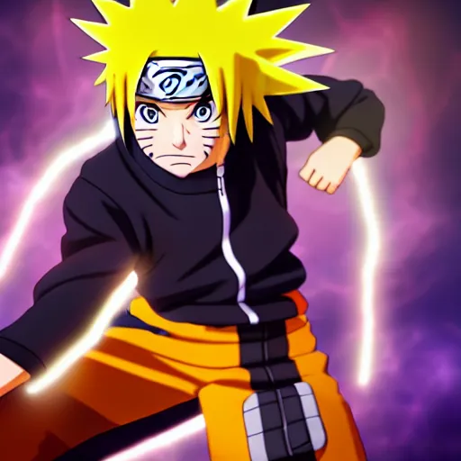 Prompt: a screenshot of naruto in fighting pose, portrait, fantasy, beautiful face, vivid colors, elegant, concept art, sharp focus, digital art, hyper - realistic, 4 k, unreal engine, highly detailed, hd, dramatic lighting by brom, trending on artstation,