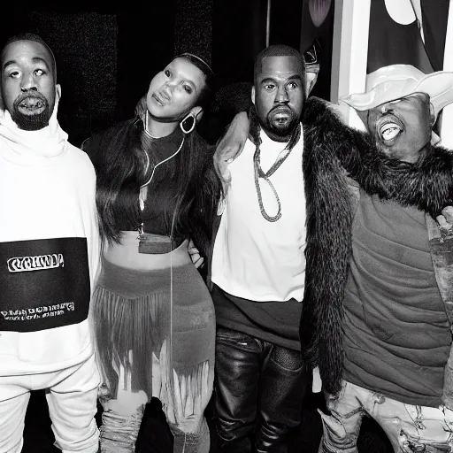 Prompt: donda album listening party event by kanye