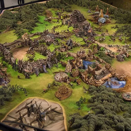 Image similar to a award winning closeup photo of a stopmotion animation filming set of warcraft's entire map