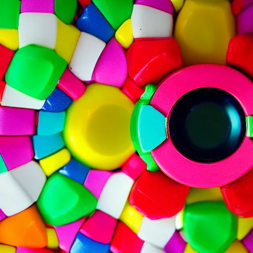 Prompt: Rolex Datejust baby toy made of colorful plastic by Fisher Price, close up, photo