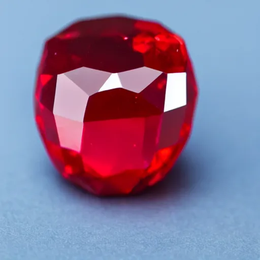 Prompt: An apple is made of ruby crystal.