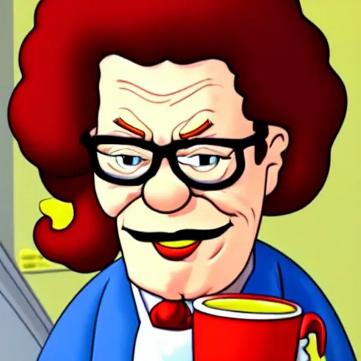 Image similar to Hank Hill as Ronald McDonald