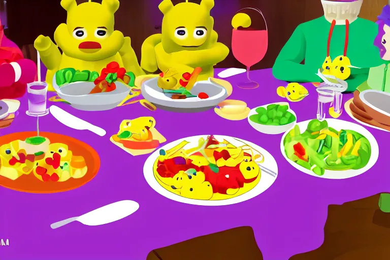 Prompt: wikihow to prepare a 5 course teletubby feast