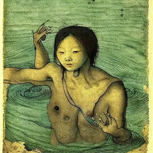 Prompt: “ a korean water zombie by leonardo da vinci ”