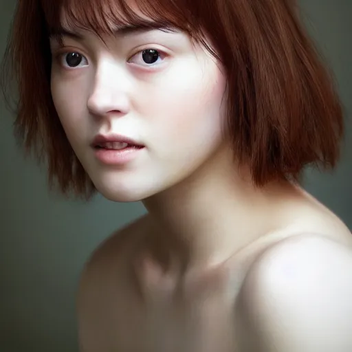 Image similar to a portrait photo of a beautiful young woman who looks like a japanese mary elizabeth winstead