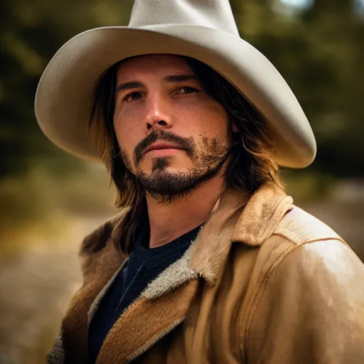 Prompt: Jesse McCree, portrait photography, 100mm focal length, dramatic,