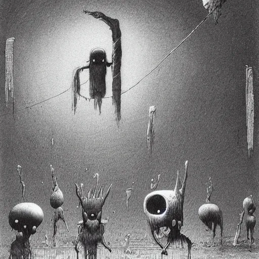 Prompt: Adventure Time cartoon by Beksinski