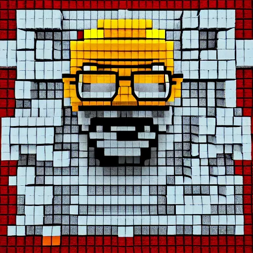 Image similar to walter white, cubes, voxels