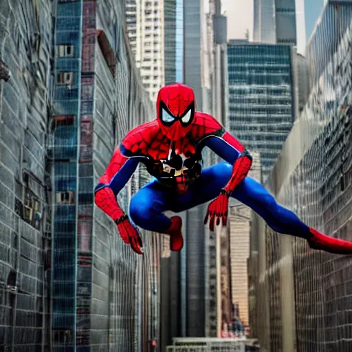 Image similar to Knockoff Spiderman in Bollywood, cinematic, dramatic, Sony a7R IV, symmetric balance, polarizing filter, Photolab, Lightroom, 4K, Dolby Vision, Photography Award