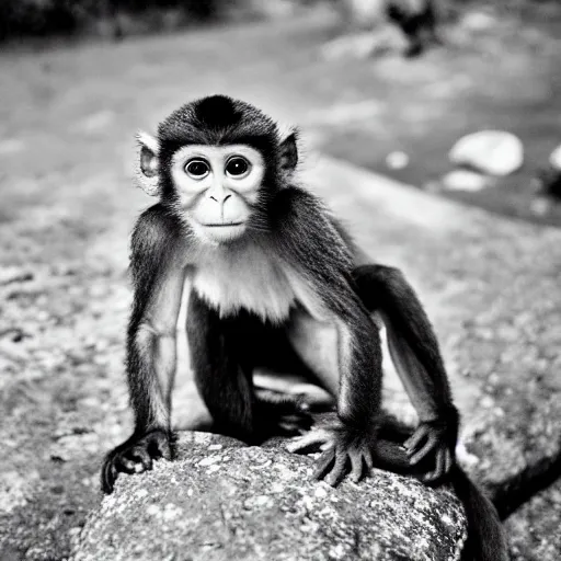 Image similar to cute baby monkey 35mm film photo, ILFORD XP2 Super