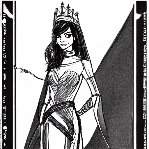 Image similar to milt kahl sketch of victoria justice as princess padme from star wars episode 3