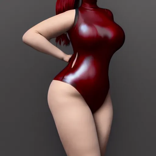 Prompt: a curvy pale goth woman wearing a royal elegant tight dark red multilayered latex high-neck dress, cgsociety, photorealistic, sublime-cool-hot-hyperadvanced, 16k, smooth, sharp focus, trending on ArtStation, volumetric lighting, fully clothed, thin waist