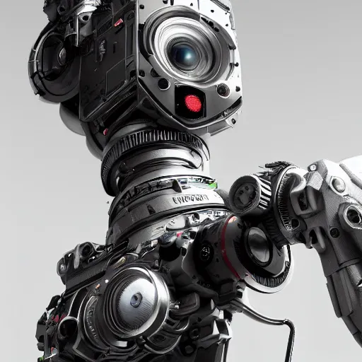 Prompt: Full lenght view Photography of ultra mega super hyper realistic detailed warmachine by Hiromasa Ogura . Photo on Leica Q2 Camera, Rendered in VRAY and DaVinci Resolve and MAXWELL and LUMION 3D, Volumetric natural light. Wearing cyberpunk suit with many details by Hiromasa Ogura .Rendered in VRAY and DaVinci Resolve and MAXWELL and LUMION 3D, Volumetric natural light